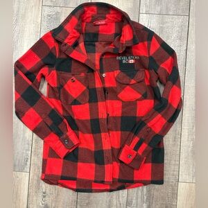 Revelstoke BC Women's Red & Black Buffalo Plaid Button-Down Shirt